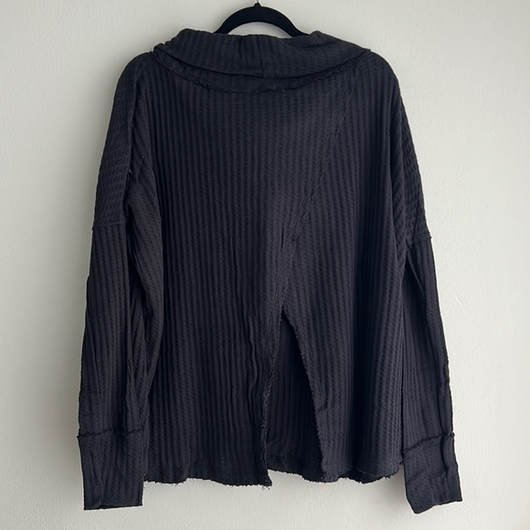 NWT Free People Juicy Long Sleeve Open Back Top Black Small - Picture 4 of 10